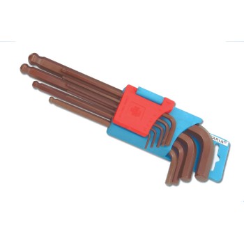 Taparia LN (Allen) Key Wrench Long Ball Point Black Finish (Metric MM Size) Full Set 1.5 - 10MM